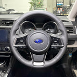 Subaru Impreza / Outback / Crosstrek / Forester (2018+) Steering Wheel Wrap – Black Smooth Leather, Grey stitch
