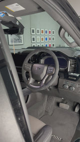 RAM / Silverado Steering Wheel Wrap – Black Alcantara, Perforated Sides, Black Stitch